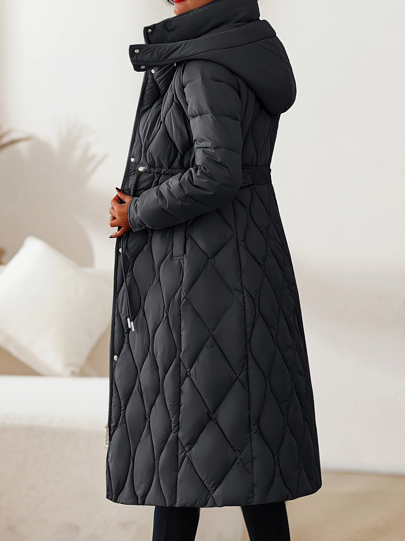 Lila™ | Manteau doudoune long matelassé ceinturé