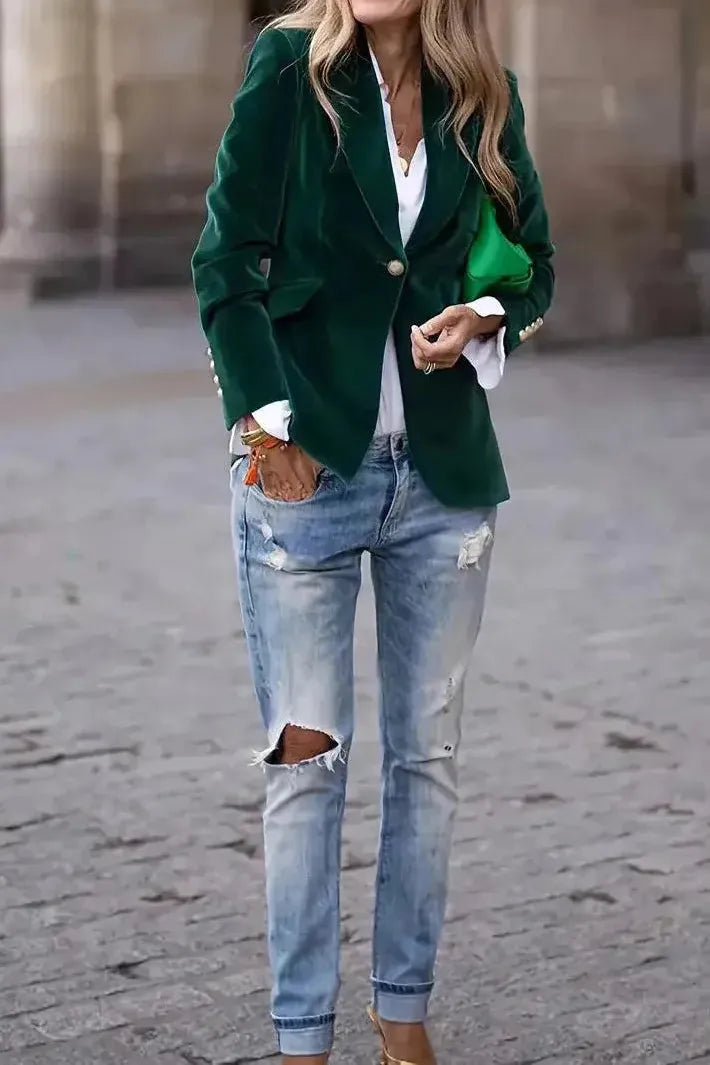 Aria™ | Blazer Élégant en Velours