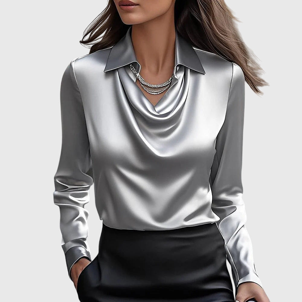 Valérie™ | Blouse Élégante en Lin avec Éclat Luxueux