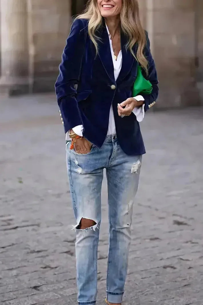Aria™ | Blazer Élégant en Velours