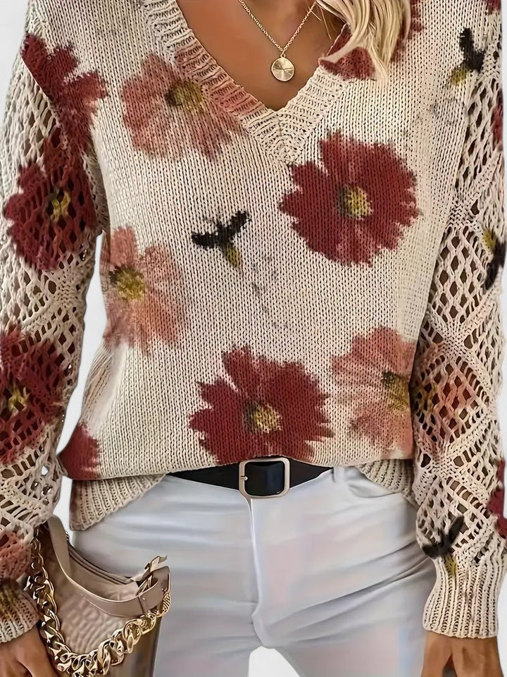 Tristana™ | Pull Élégant en Coton Floral
