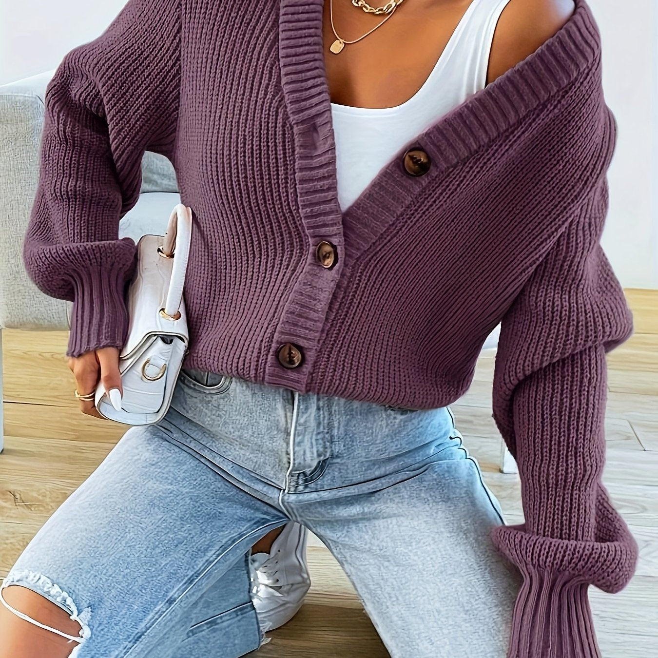 Annabelle™ | Cardigan Doux Émeraude, Élégance Décontractée