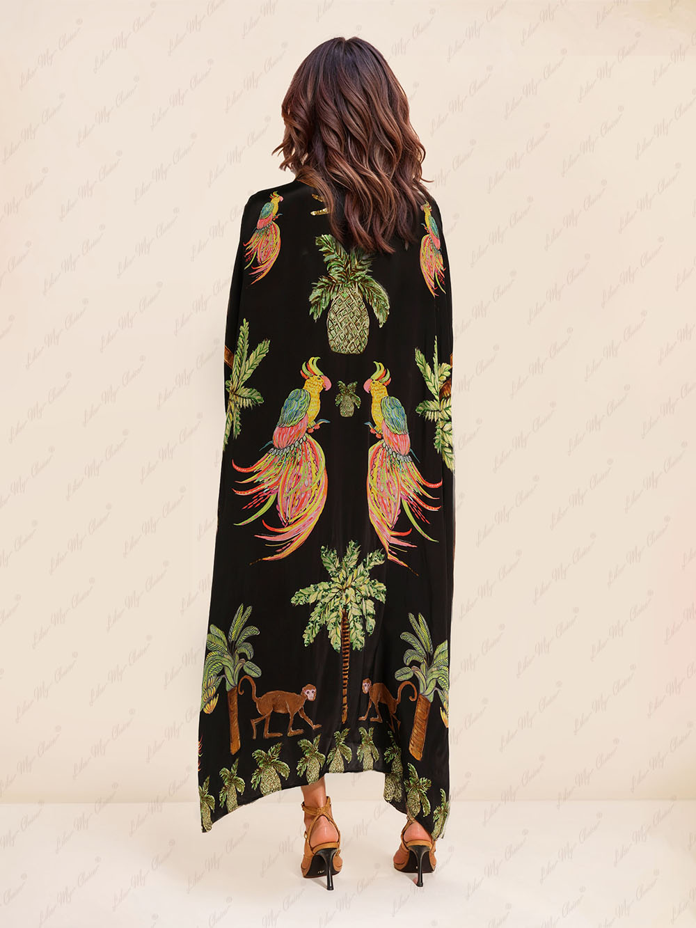 Célia™ | Caftan long avec col V et manches kimono