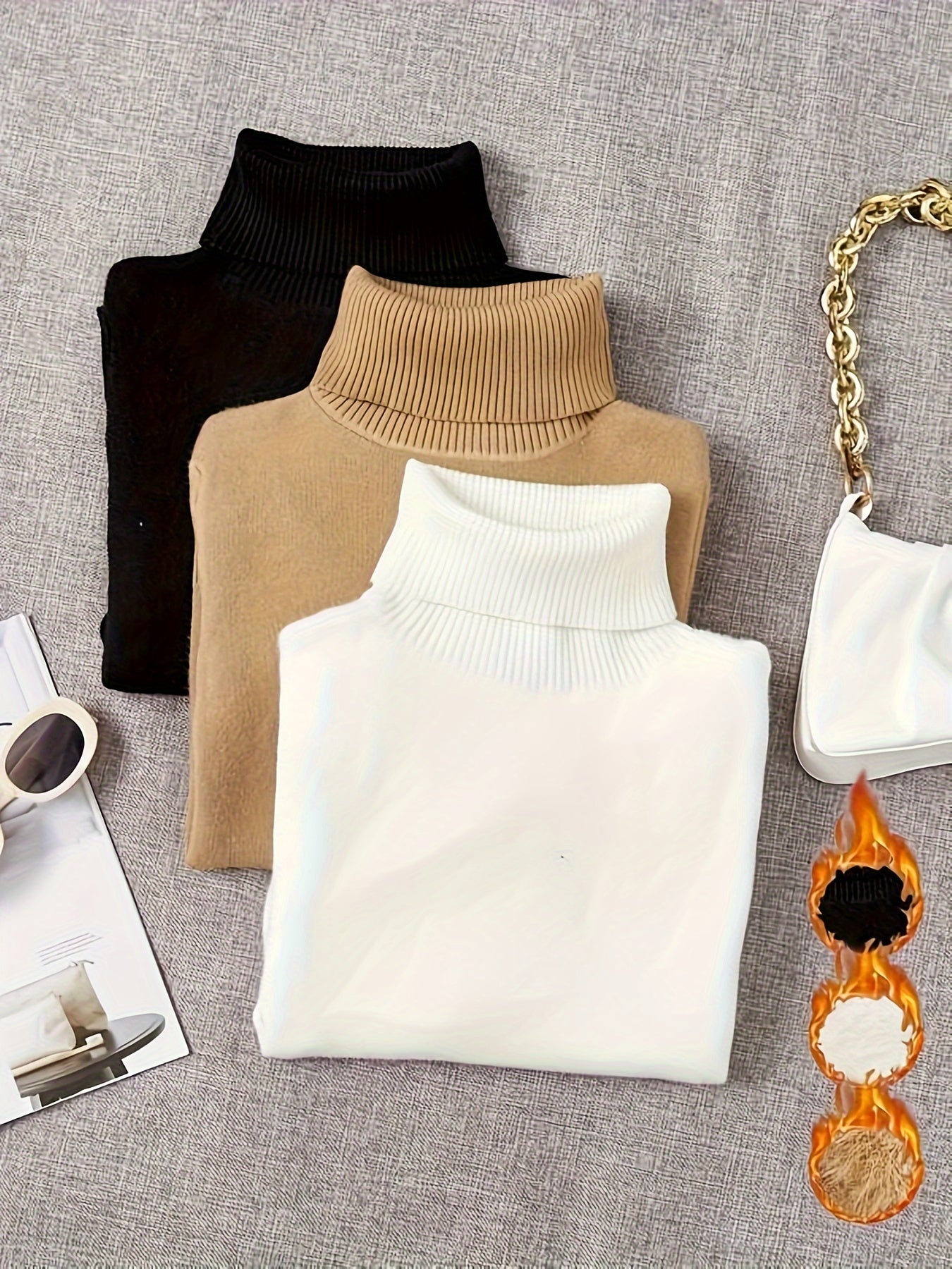 Kaya™ | 3pcs Pull Décontracté à Col Roulé pour l'Automne et l'Hiver