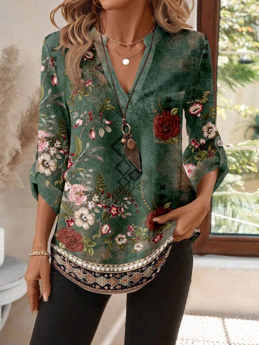 Emery™ | Chemisier Floral Élégant