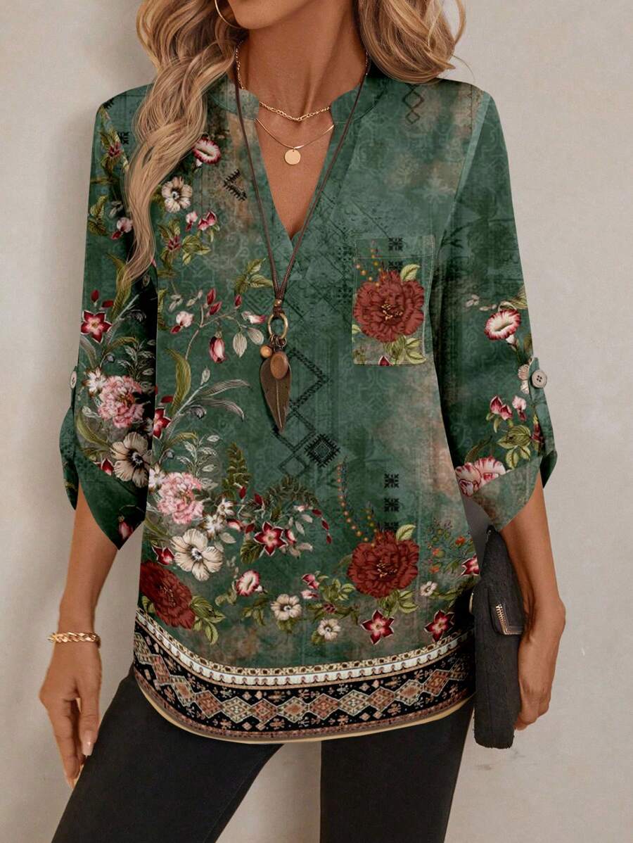 Emery™ | Chemisier Floral Élégant