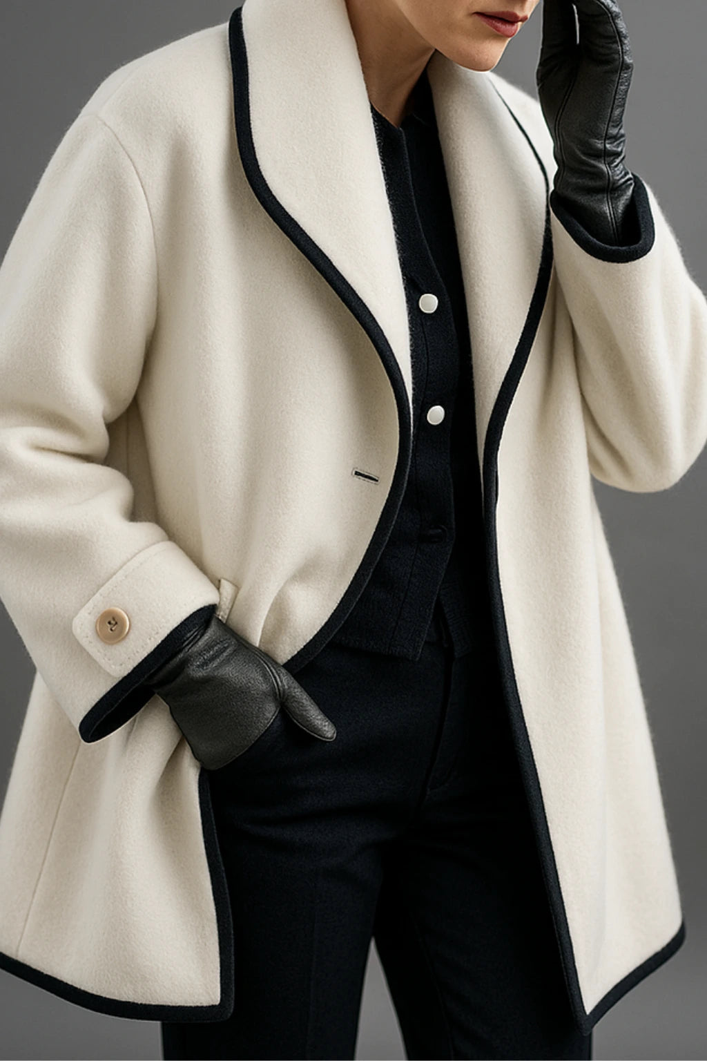 Synthia™ | Manteau Long à Col Châle