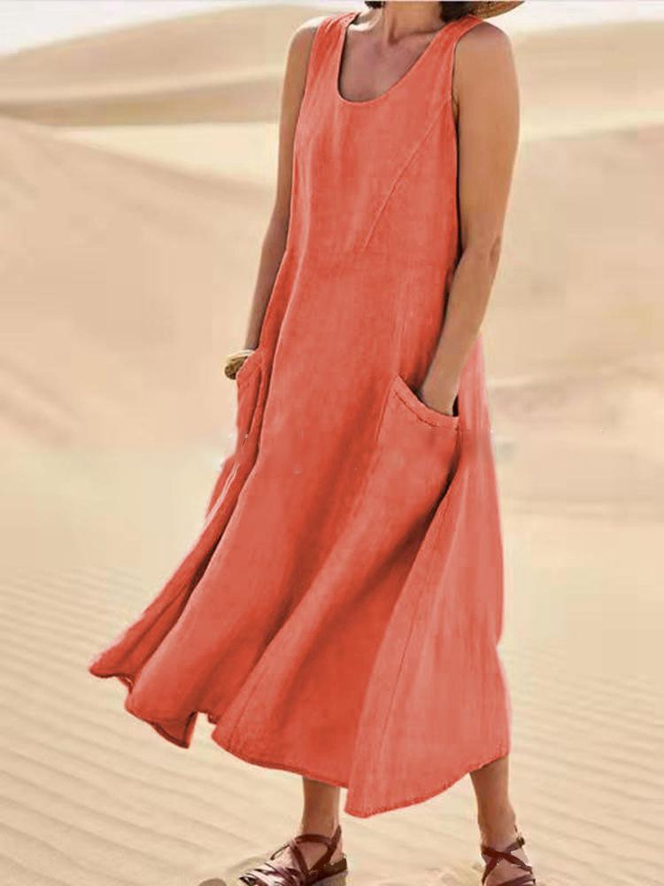 Naysi™ | Robe Élégante en Lin et Coton