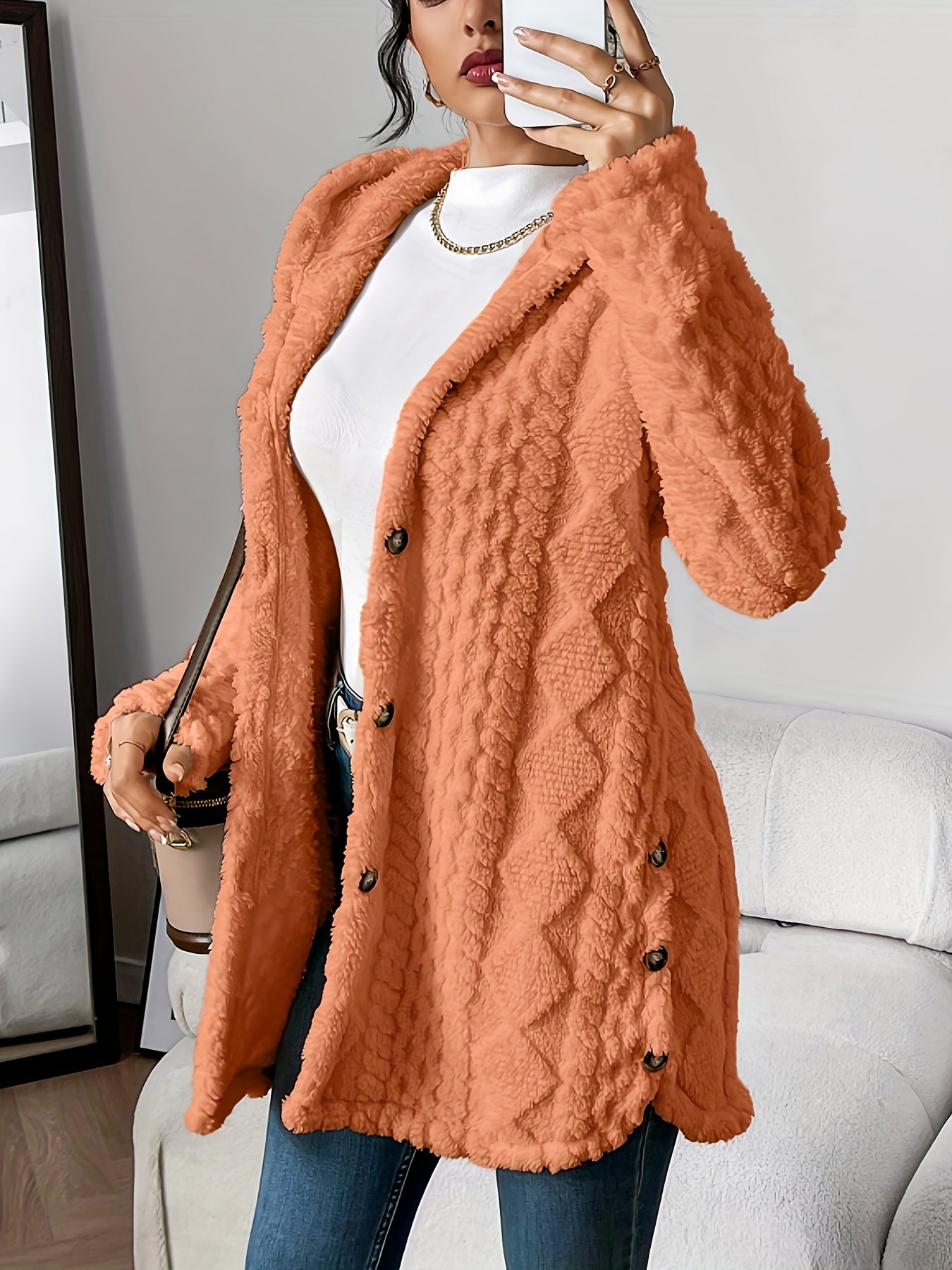 Fleur™ | Cardigan Doublé en Peluche, Élégance Confortable