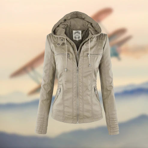 Ramia™ | Veste en Cuir à Capuche