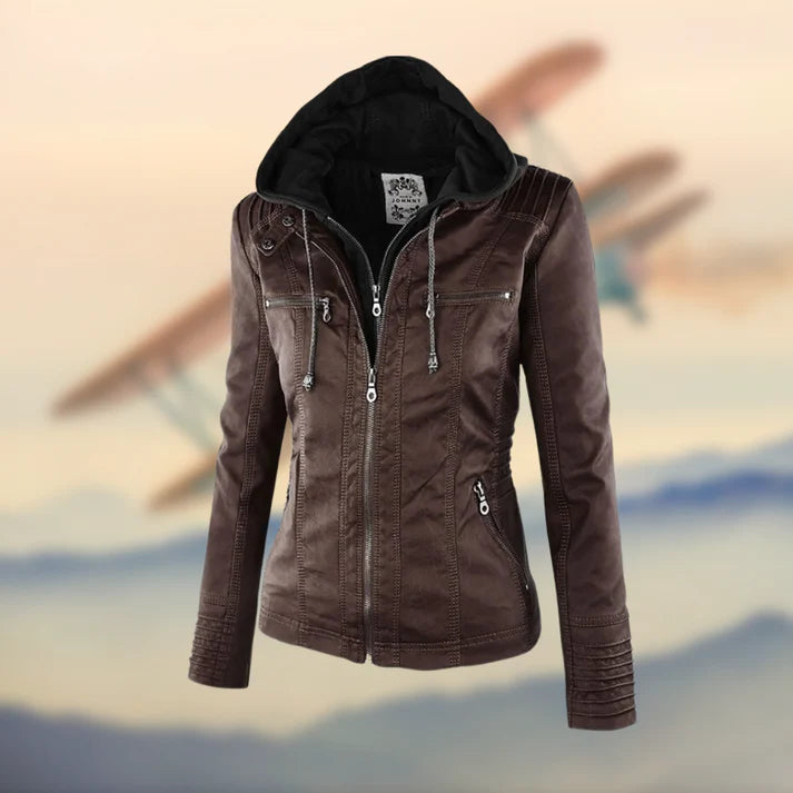 Ramia™ | Veste en Cuir à Capuche