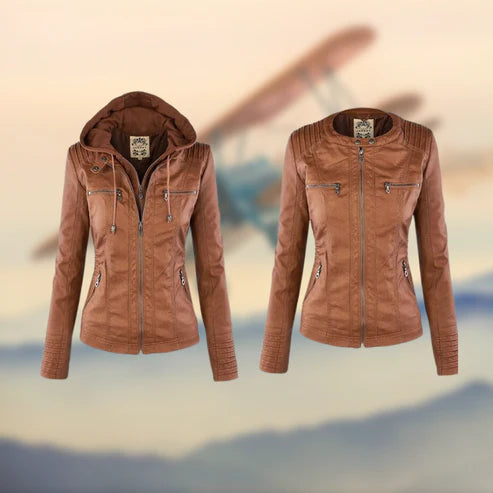 Ramia™ | Veste en Cuir à Capuche