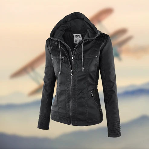 Ramia™ | Veste en Cuir à Capuche
