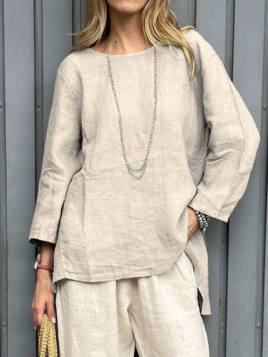 Leah™ | Chemise Décontractée en Coton et Lin