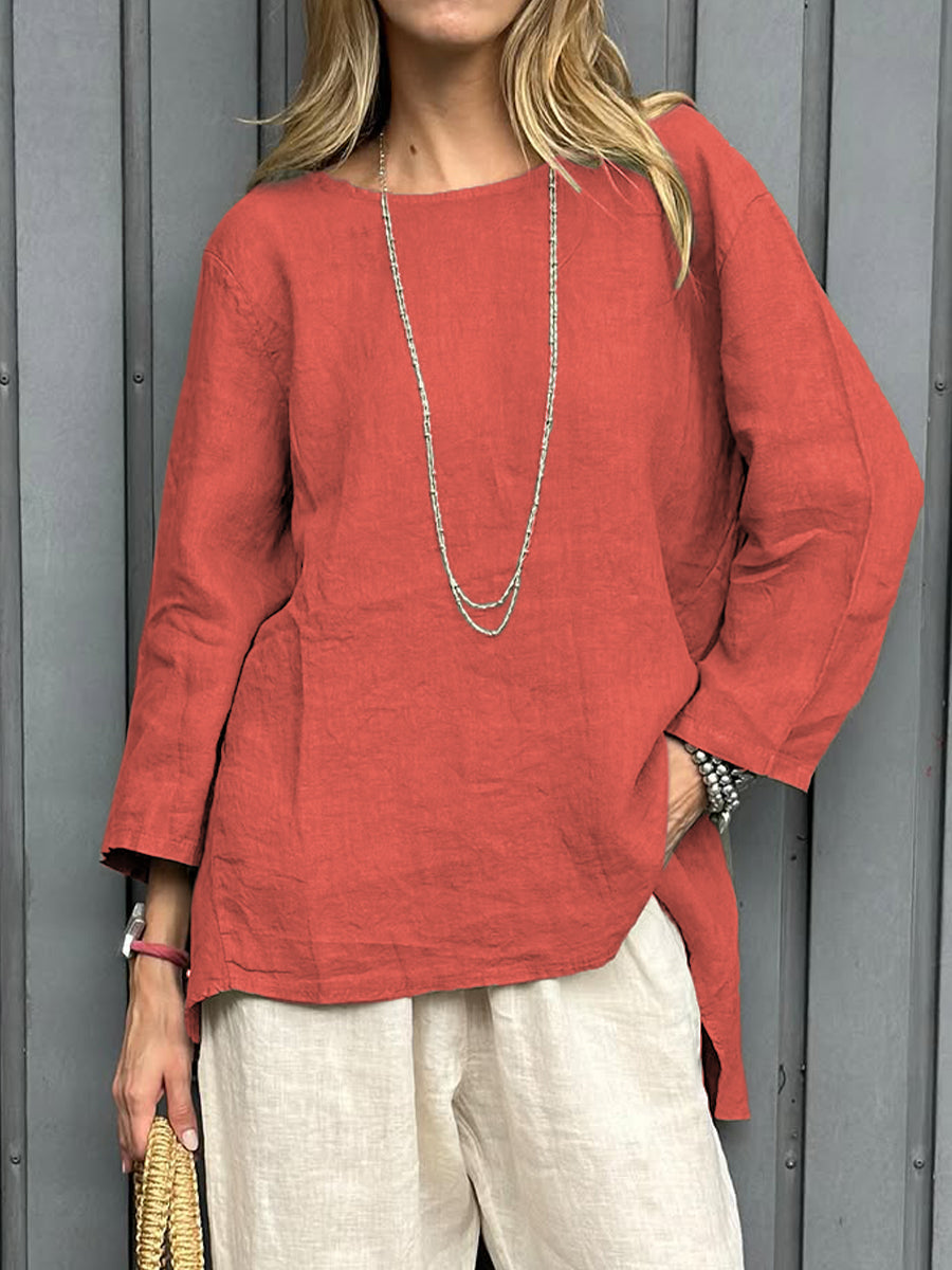 Leah™ | Chemise Décontractée en Coton et Lin