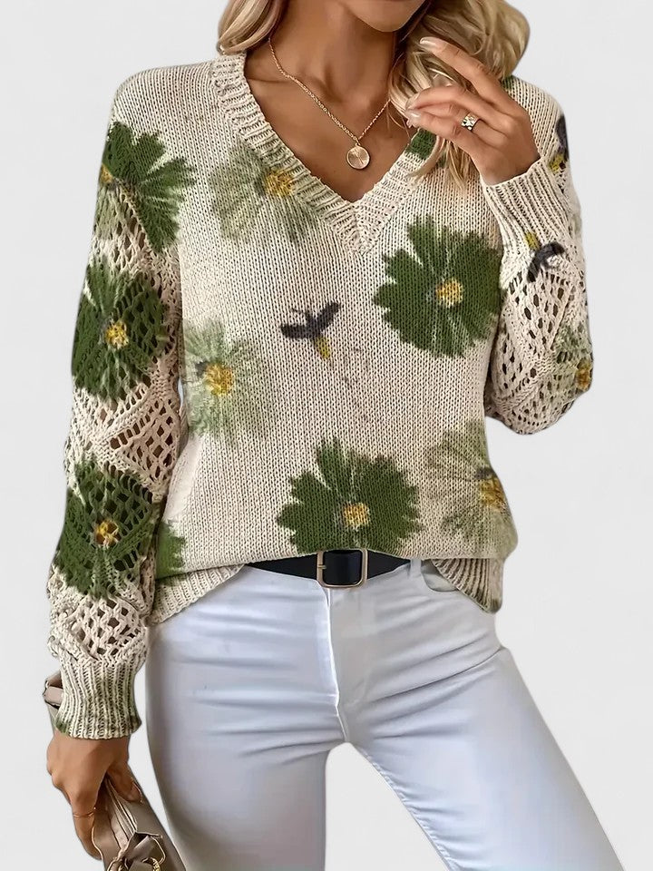 Tristana™ | Pull Élégant en Coton Floral