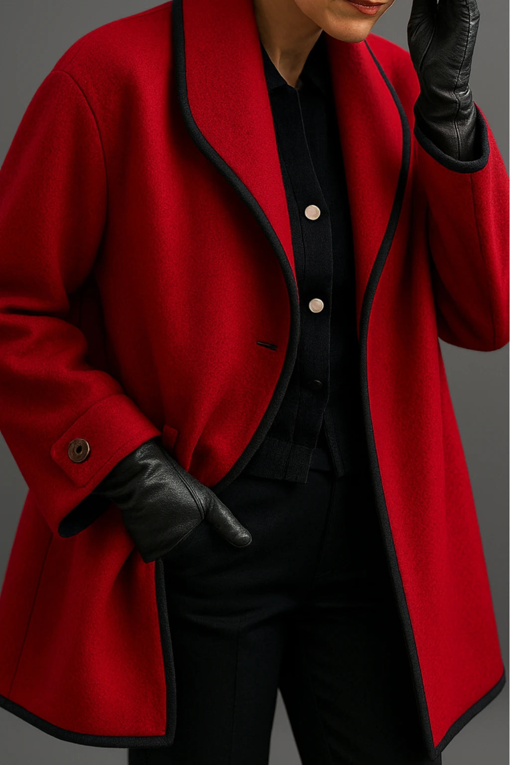 Synthia™ | Manteau Long à Col Châle