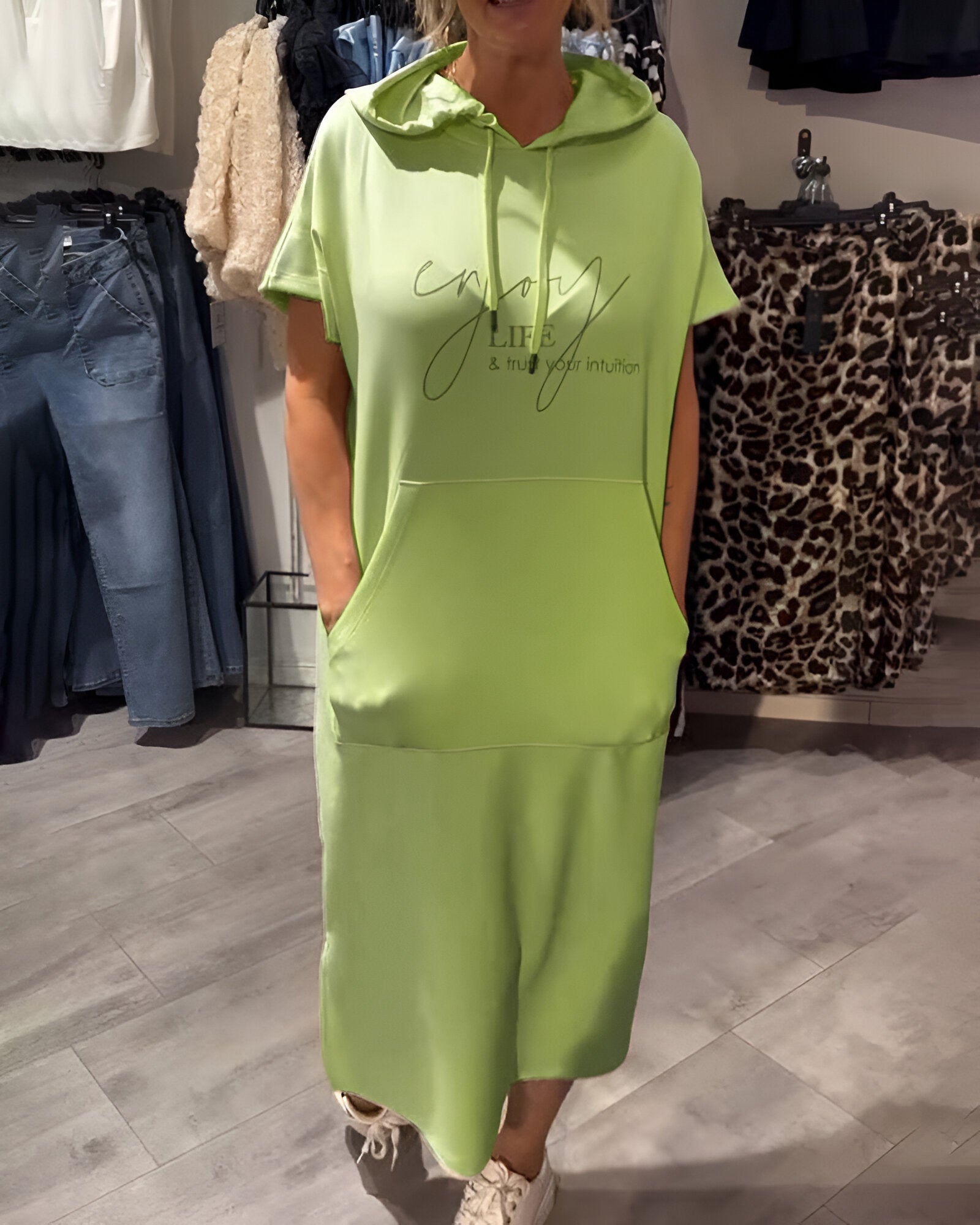 Sakia™ | Robe Sweat à Capuche Décontractée