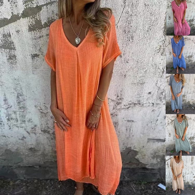 Charlotte™ | Robe Élégante en Coton et Lin