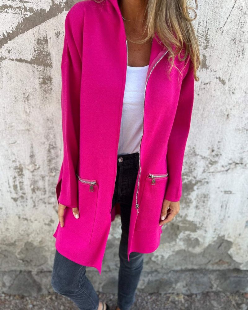 Alcatella™ | Cardigan Élégant à Manches Longues avec Zip
