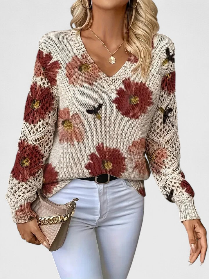 Tristana™ | Pull Élégant en Coton Floral