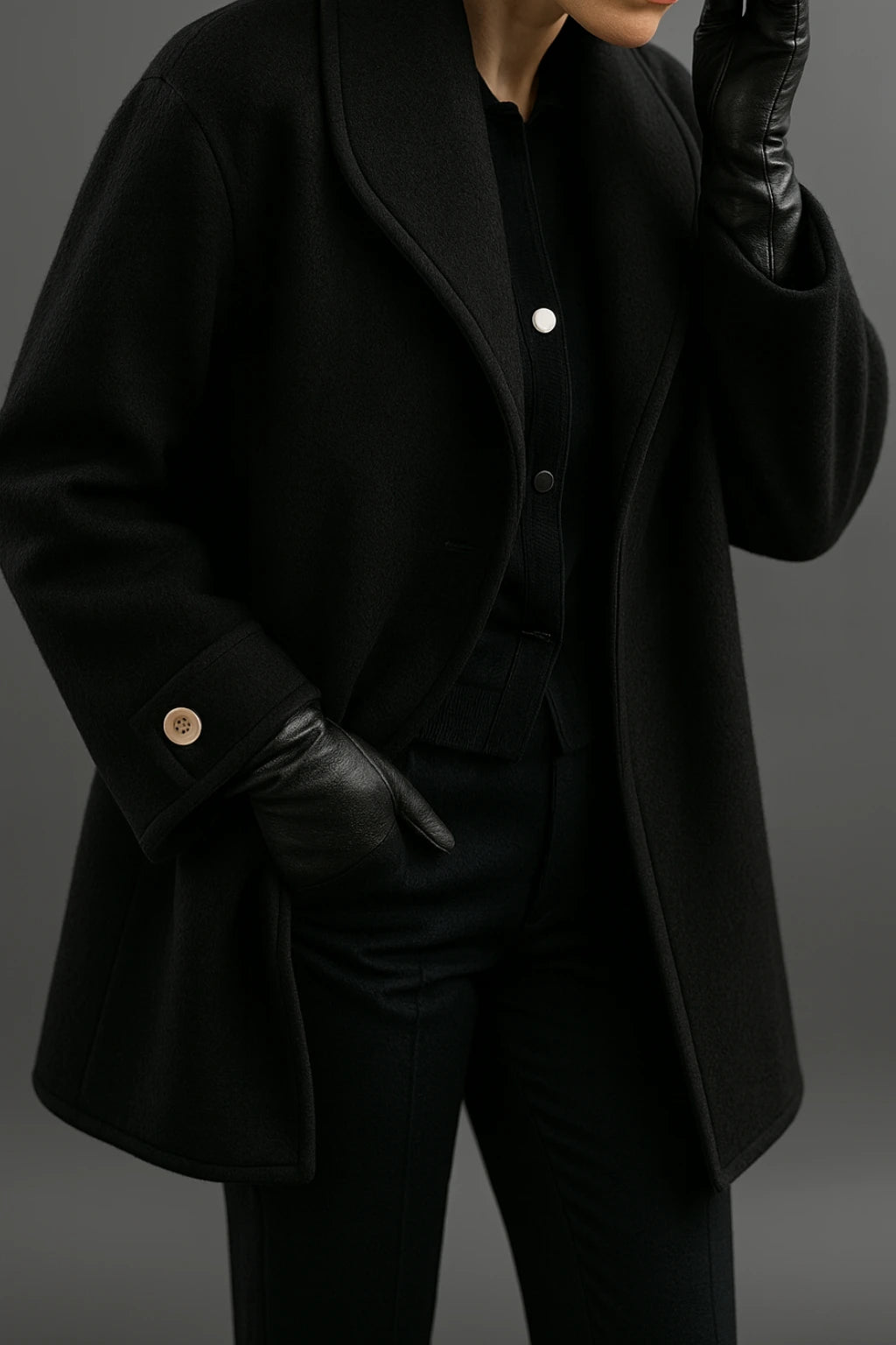 Synthia™ | Manteau Long à Col Châle