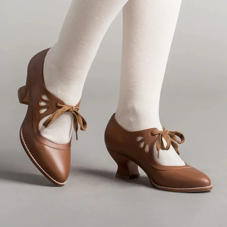 Lilly™ | Élégantes Talons en Cuir Vintage