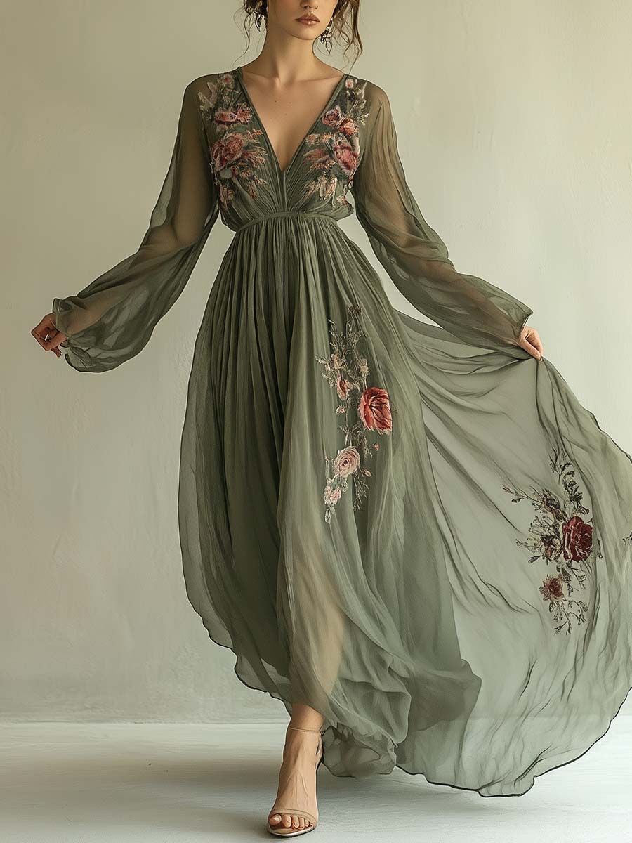 Esther™ | Robe Maxi Élégante à Imprimé Floral