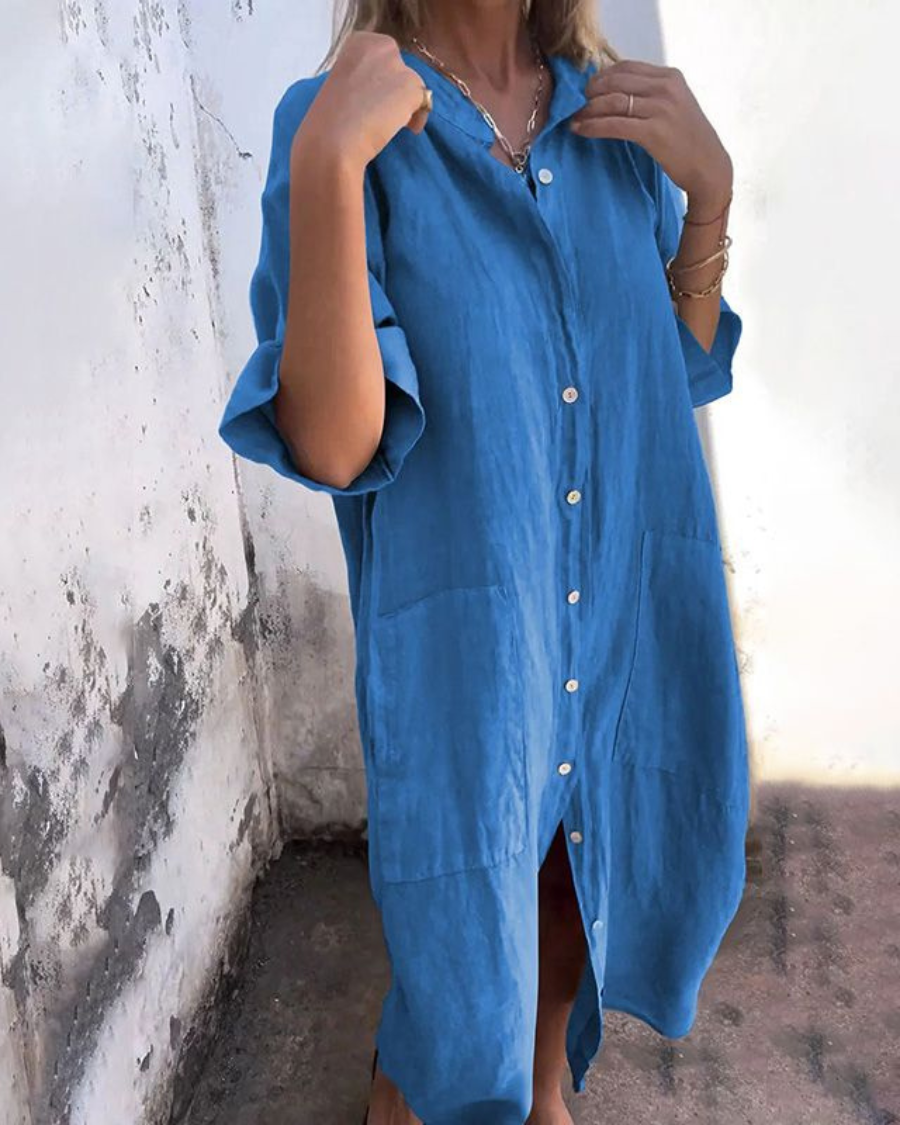 Javani™ | Robe Chemise Décontractée En coton et lin