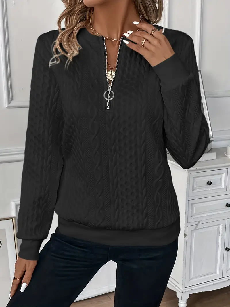 Clio™ | Pull Zippé Élégant et Confortable