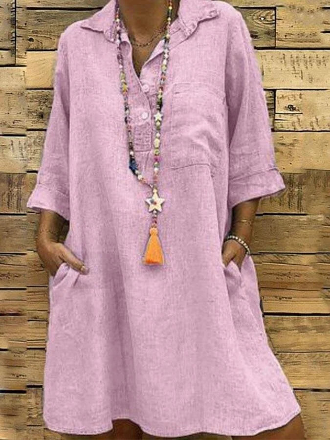Anali™ | Robe Décontractée Coton et lin