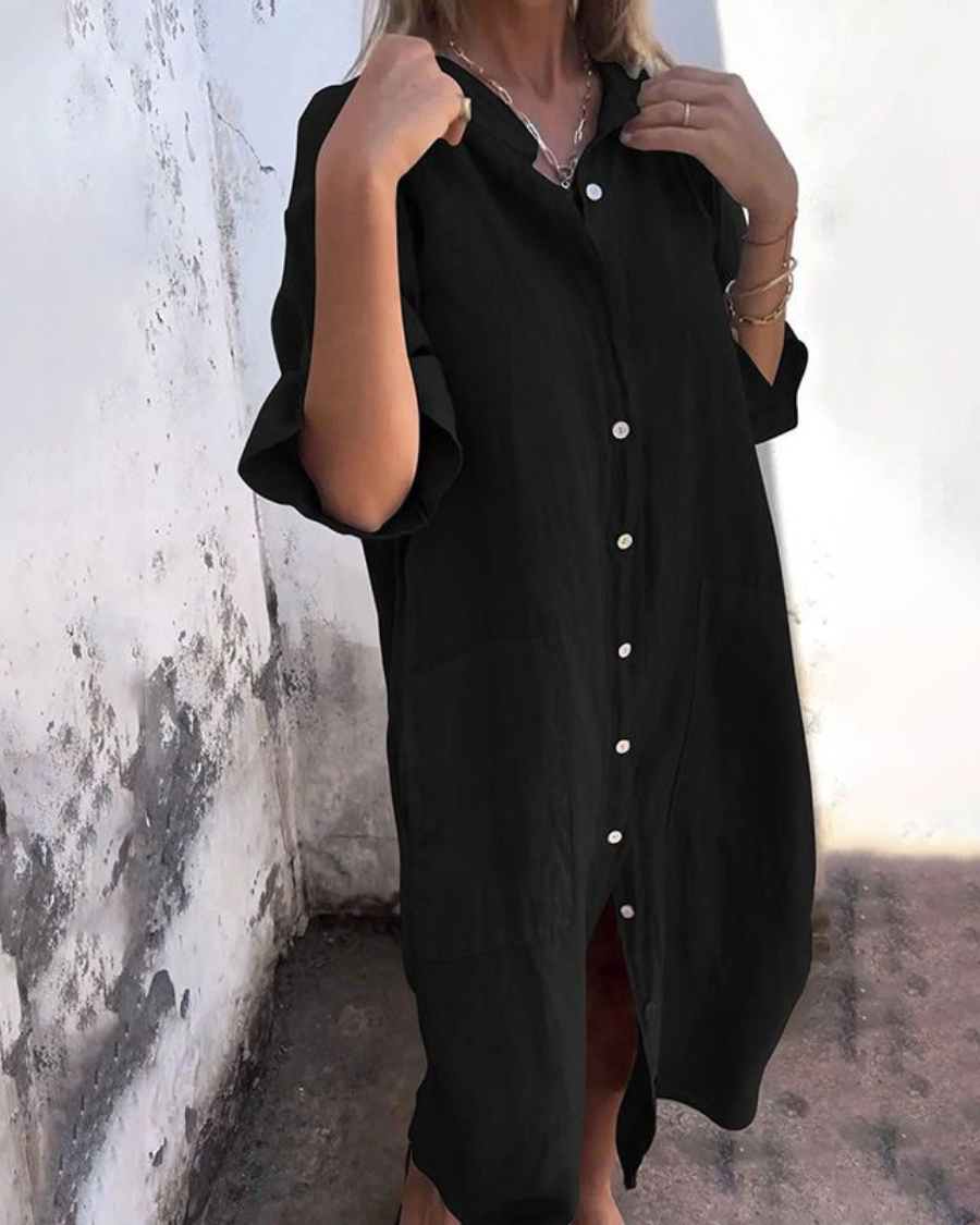 Javani™ | Robe Chemise Décontractée En coton et lin