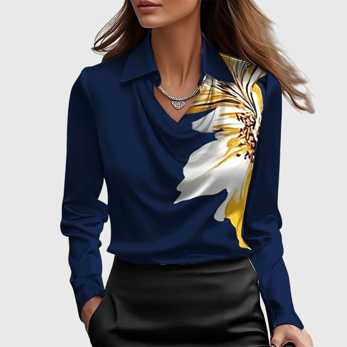 Valérie™ | Blouse Élégante en Lin avec Éclat Luxueux