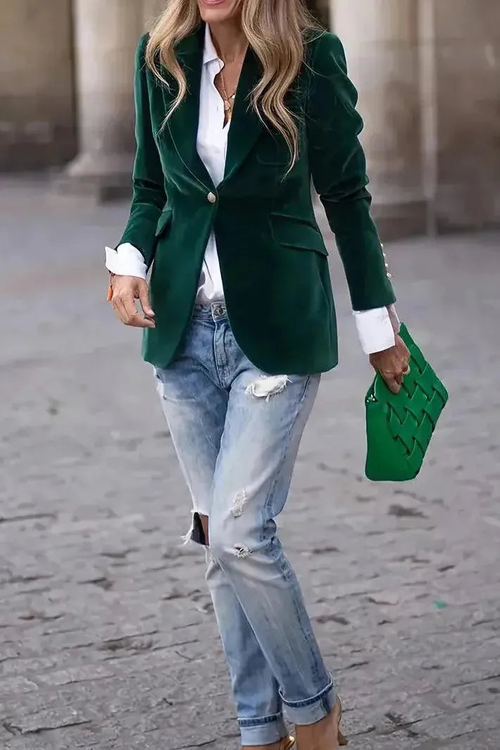Aria™ | Blazer Élégant en Velours