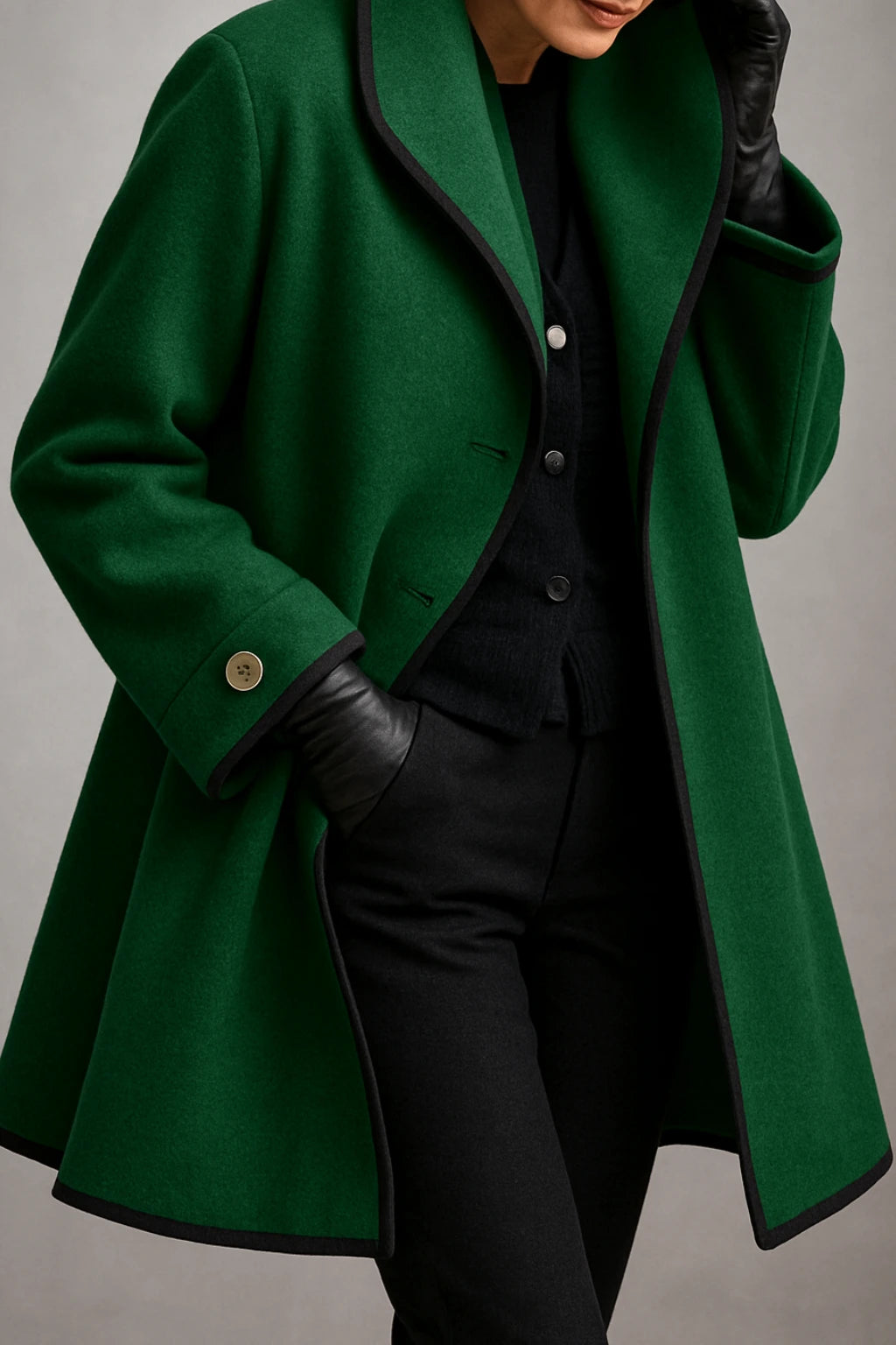 Synthia™ | Manteau Long à Col Châle