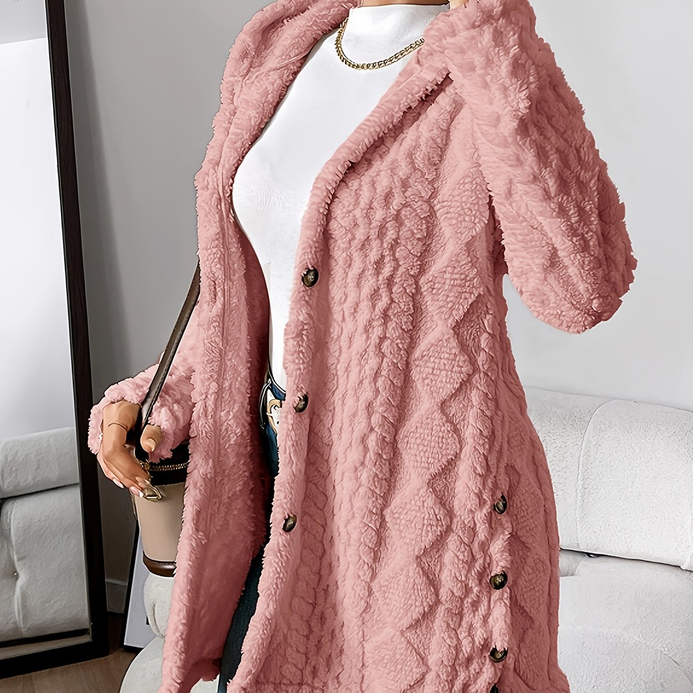 Fleur™ | Cardigan Doublé en Peluche, Élégance Confortable