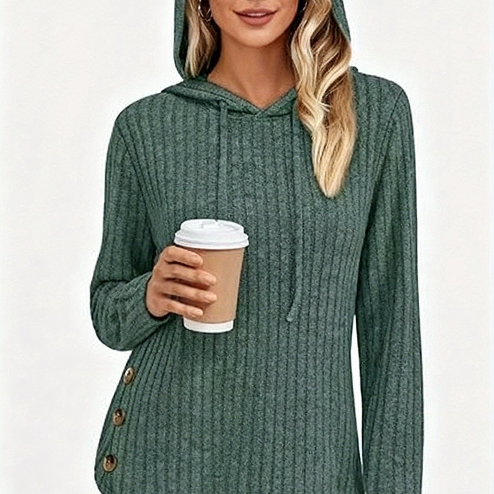 Victoria™ | Haut à capuche côtelé manches longues