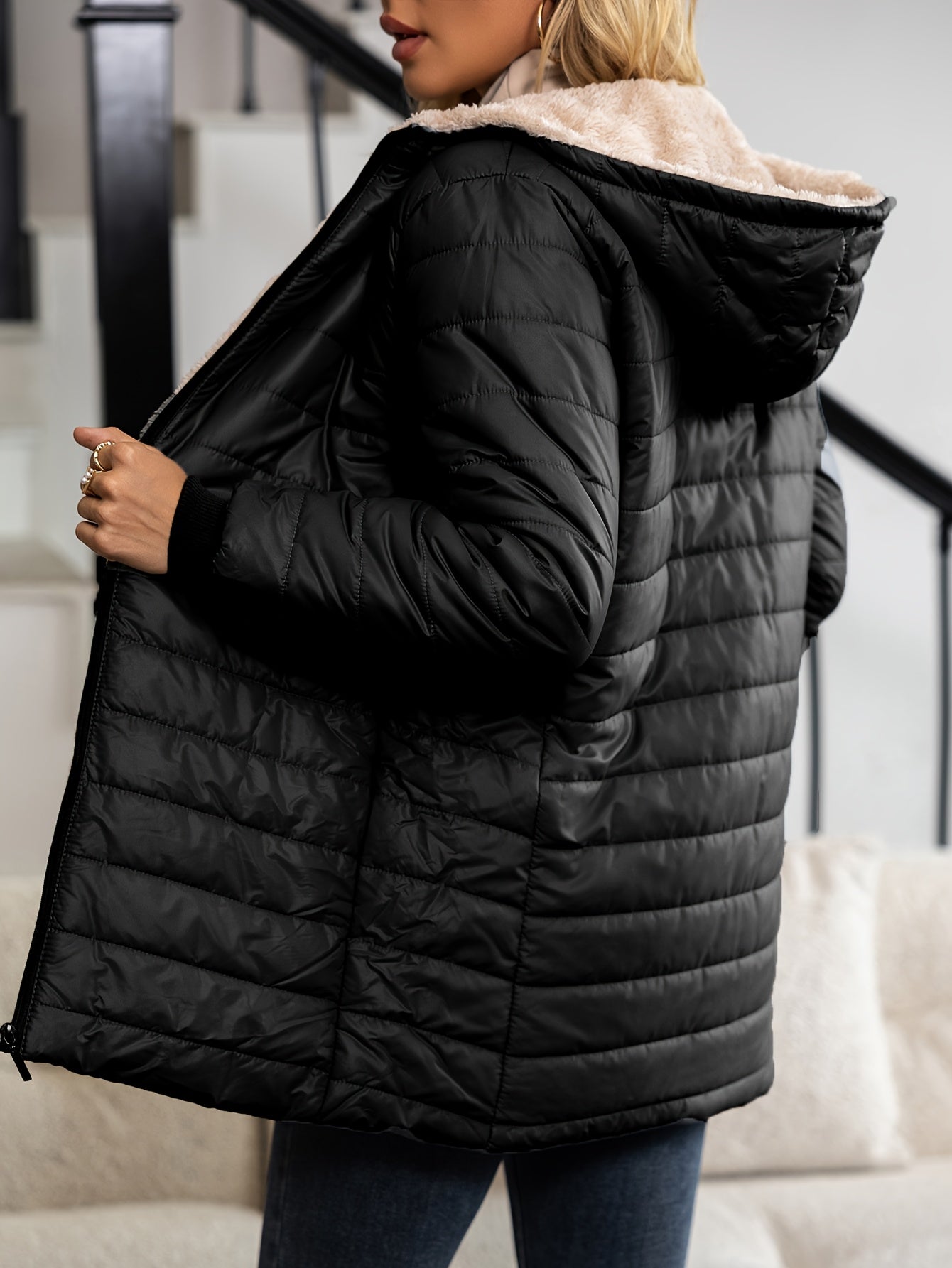 Sophia™ | Veste doudoune matelassée doublée sherpa