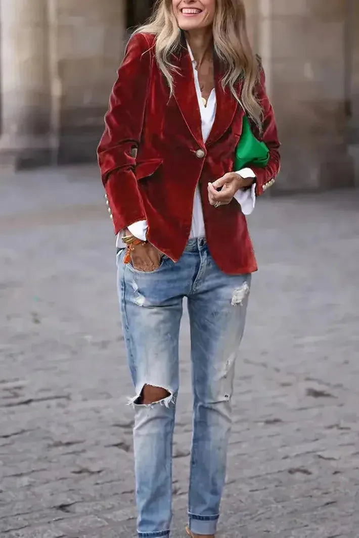 Aria™ | Blazer Élégant en Velours