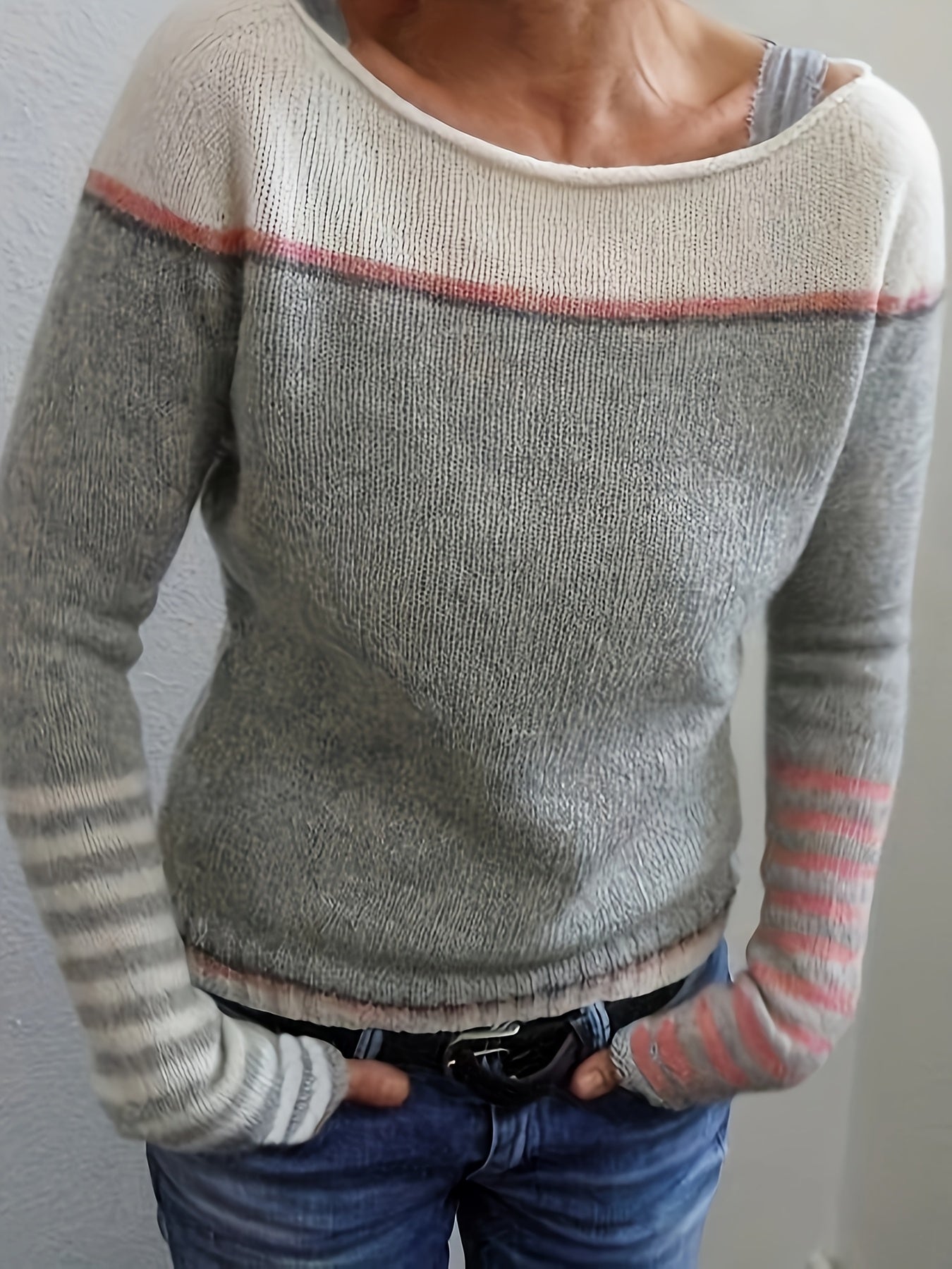 Leila™ | Pull Décontracté à Rayures et Blocs de Couleur
