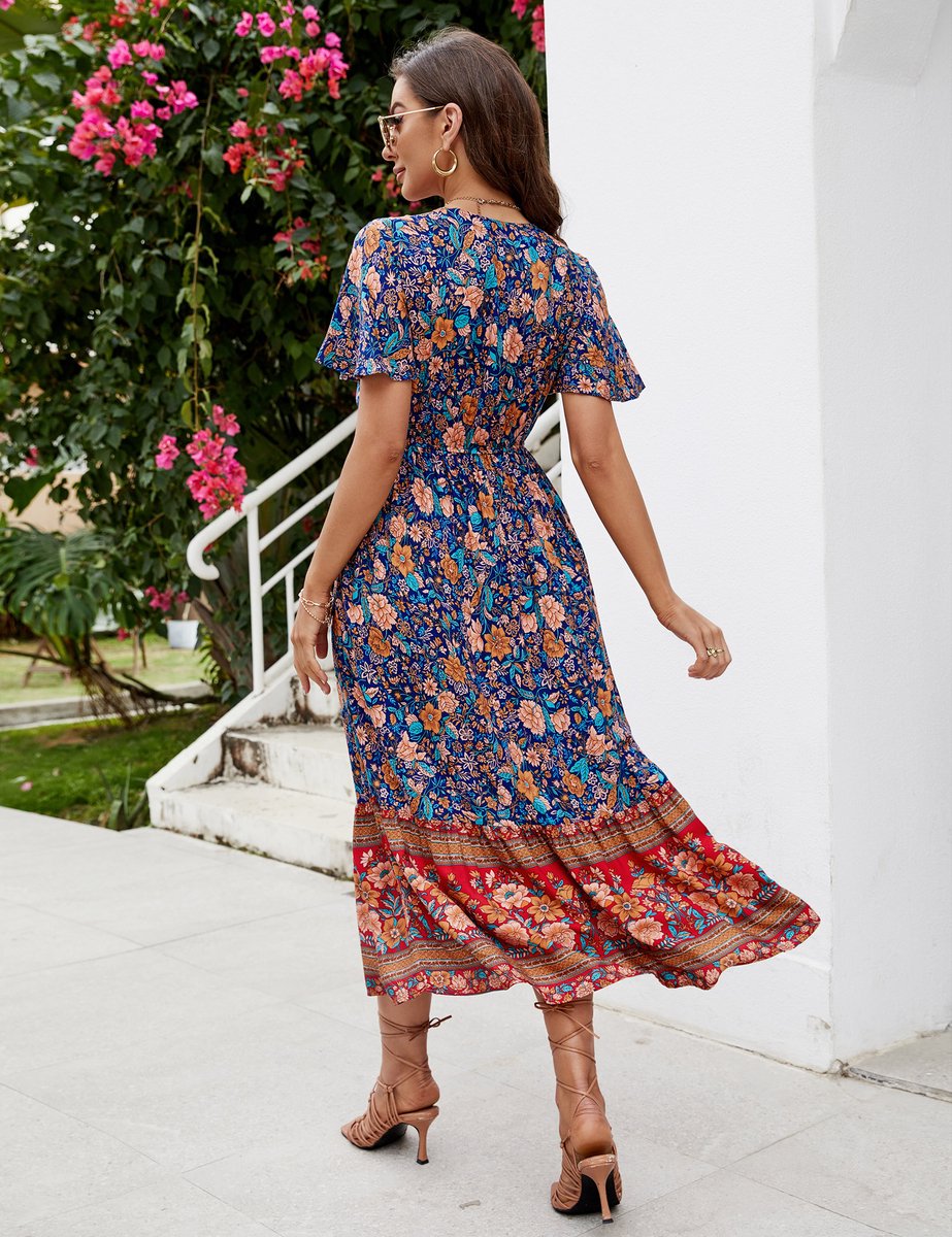 Enora™ | Robe Midi Fleurie