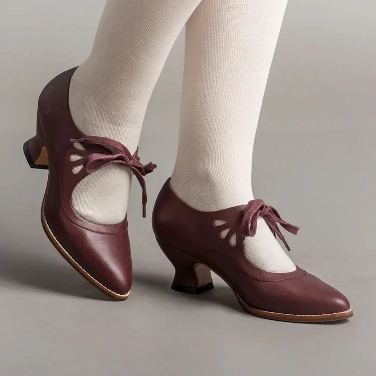 Lilly™ | Élégantes Talons en Cuir Vintage