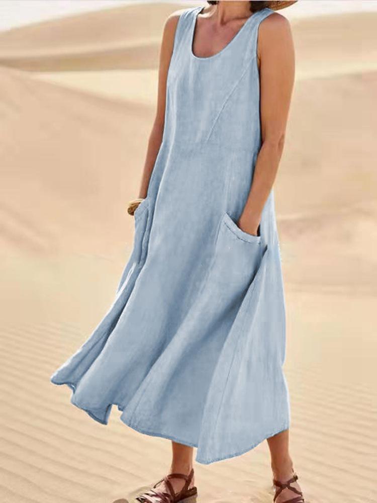 Naysi™ | Robe Élégante en Lin et Coton