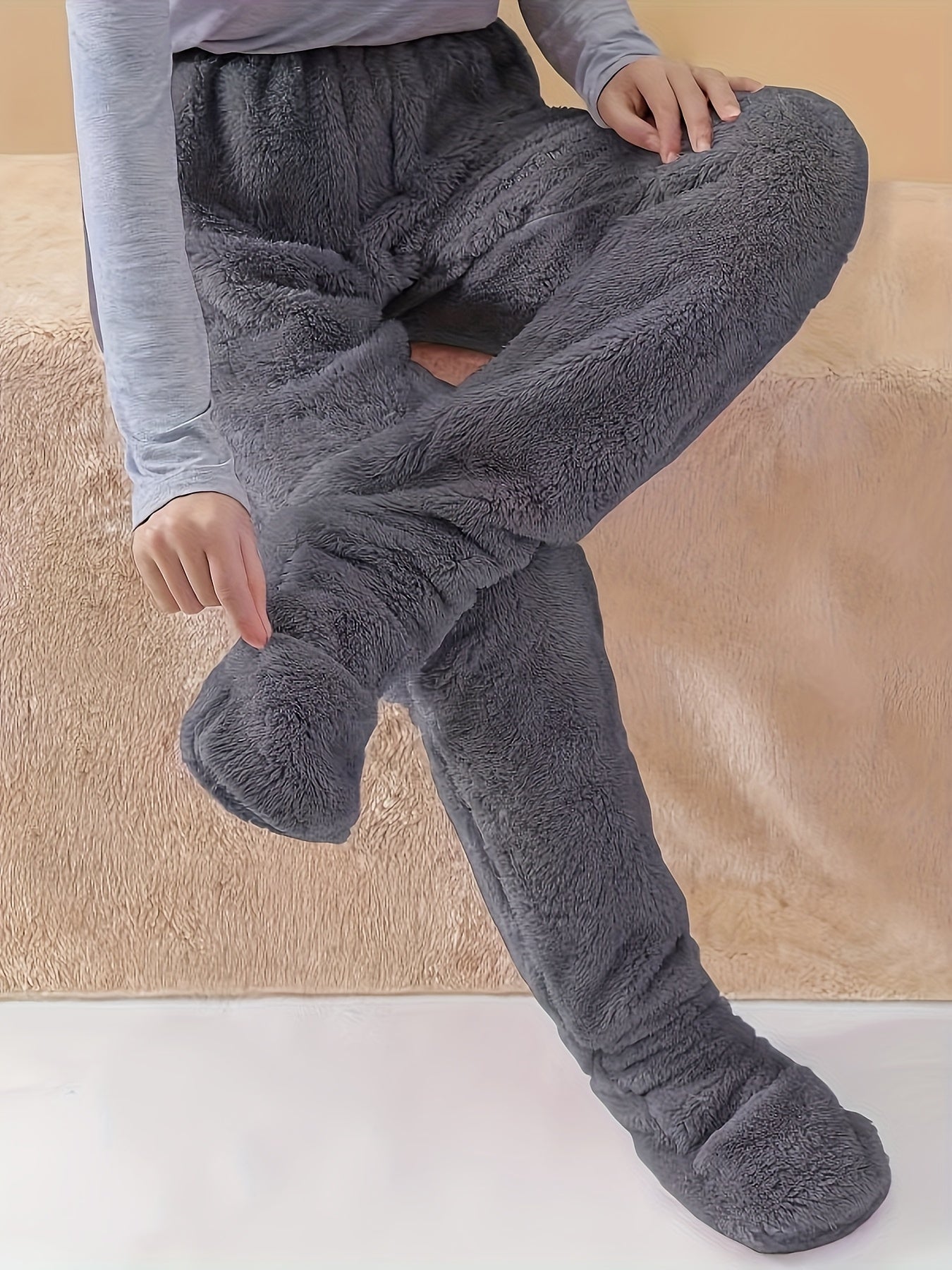 Brielle™ | Pantalon de pyjama peluche à pieds