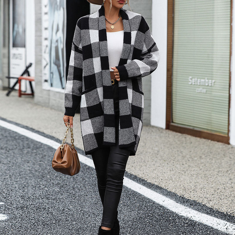 Mae™ | Cardigan Décontracté à Carreaux