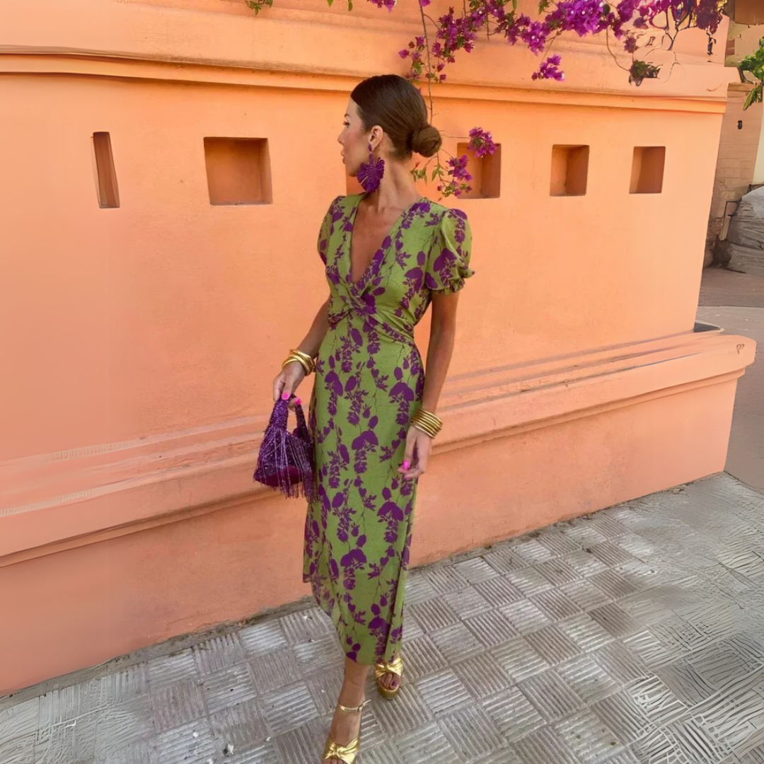 Danielle™ | Robe Midi Fleurie Élégante