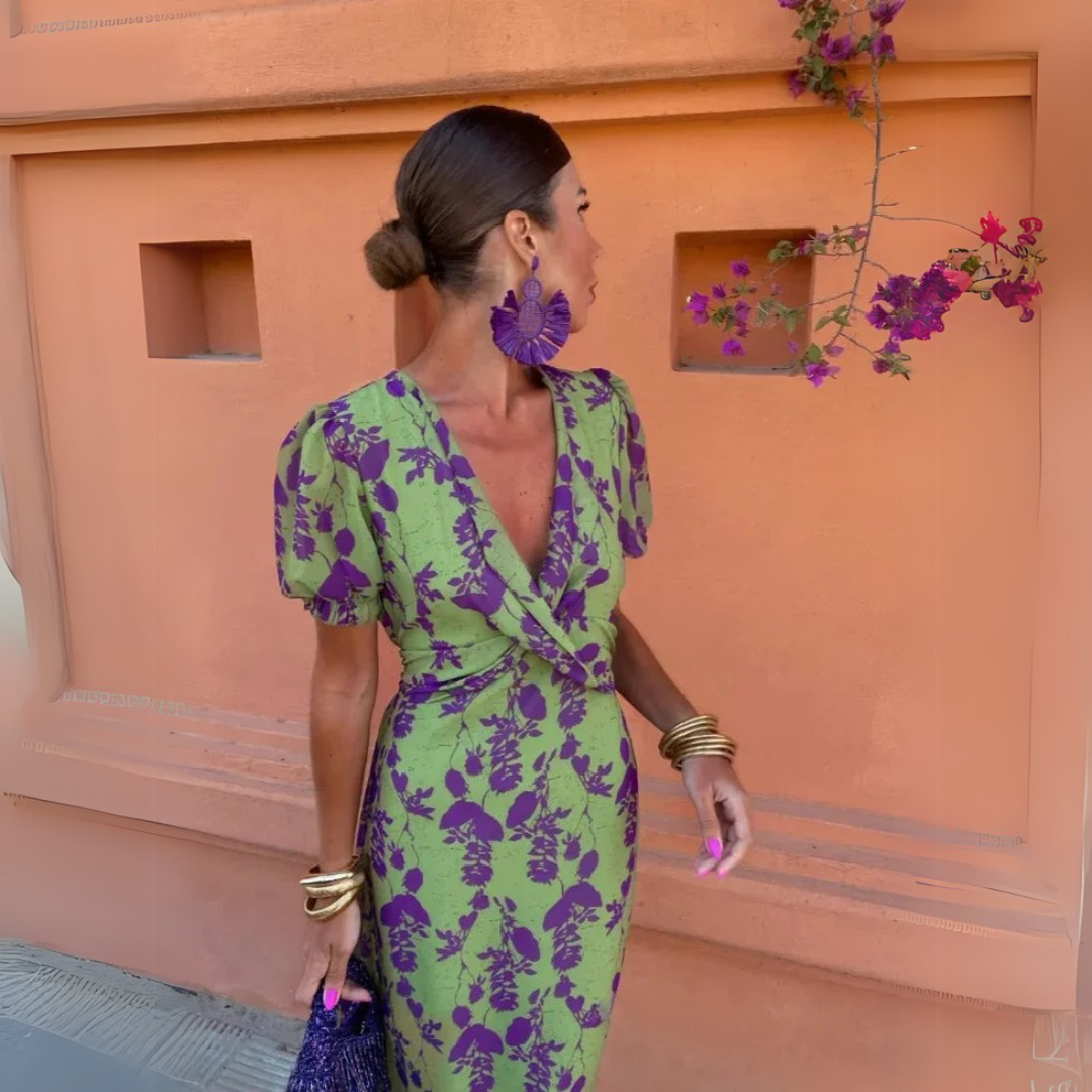 Danielle™ | Robe Midi Fleurie Élégante