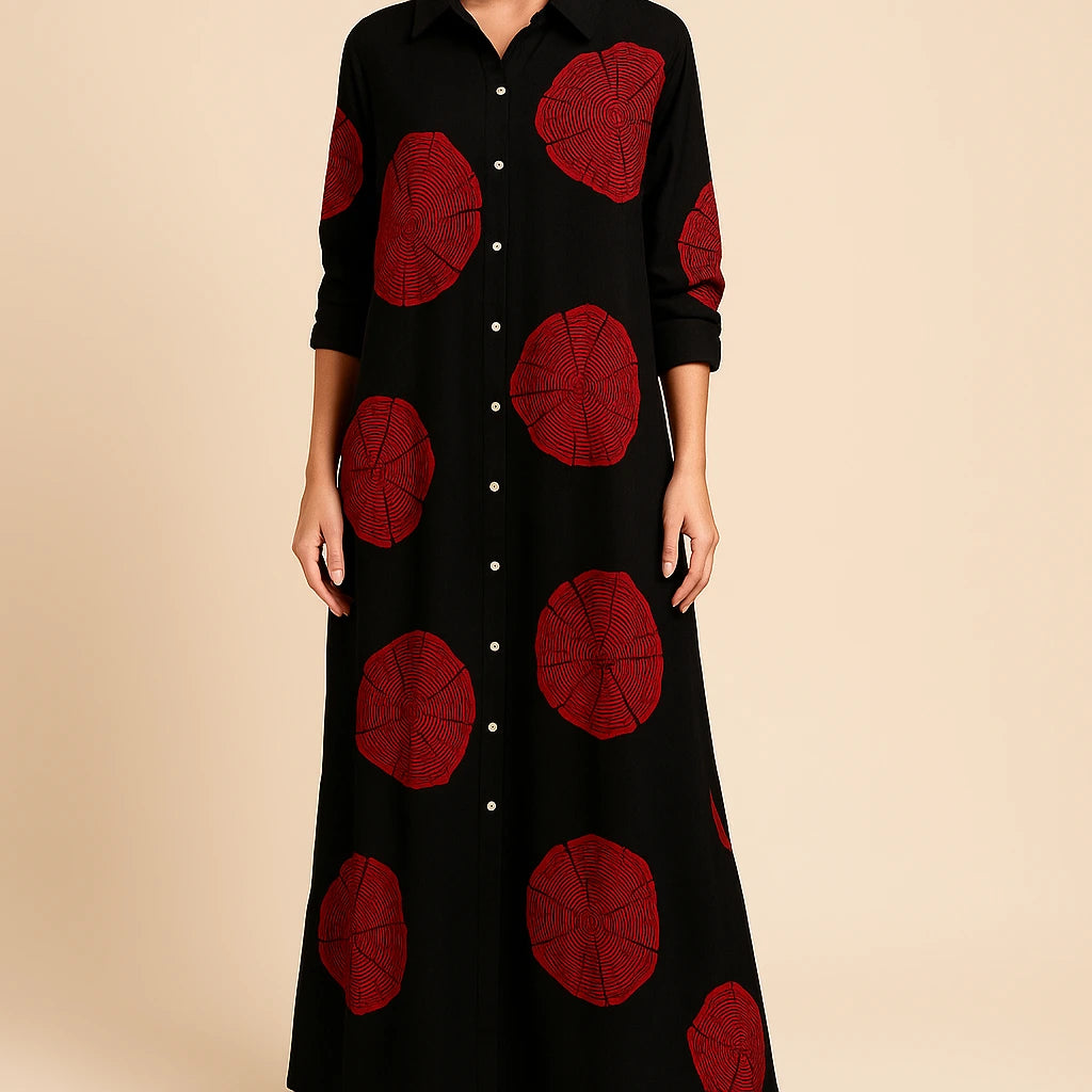 Kasi™ | Robe Maxi Élégante en Lin