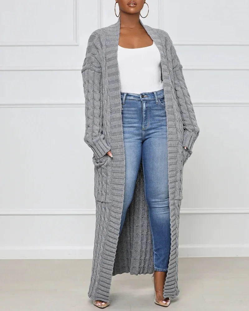 Indira™ | Cardigan extra-long torsadé à poches
