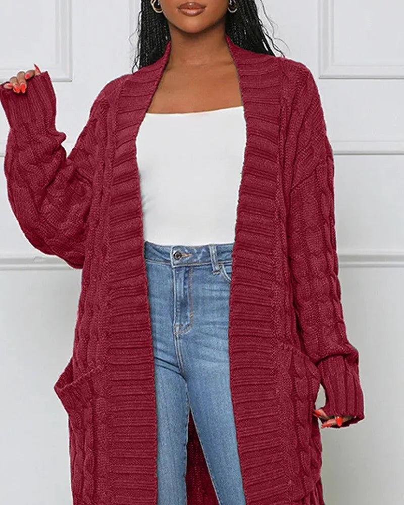 Indira™ | Cardigan extra-long torsadé à poches